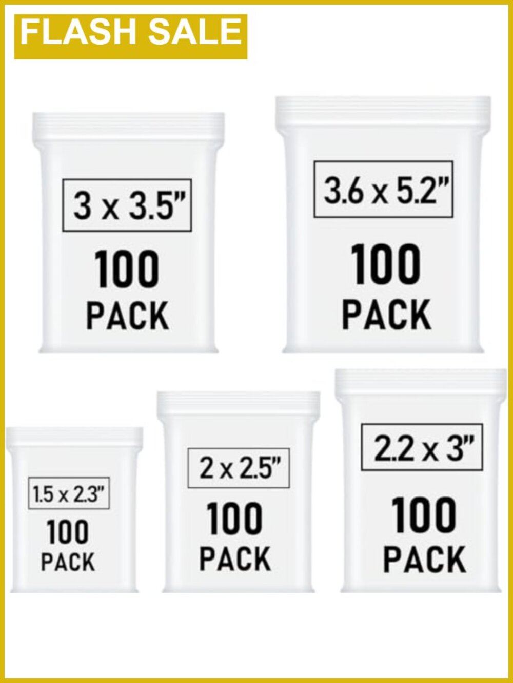 500 Pcs Clear Plastic Bags Small Reclosable Jewelry Packaging Baggies with